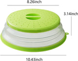 10.5" Microwave Safe Dish Food Plastic Plate Lid Cover Splatter With Steam Vents