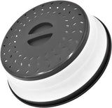 2 Pack Microwave Plate Cover 10.5" Round Vented Collapsible Splatter Proof Easy Grip
