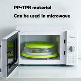 10.5" Microwave Safe Dish Food Plastic Plate Lid Cover Splatter With Steam Vents