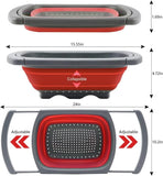 Collapsible Colander Set - Over the Sink Colander - Strainer with Handle