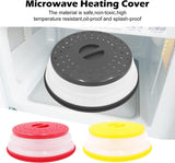 2 Pack Microwave Plate Cover 10.5" Round Vented Collapsible Splatter Proof Easy Grip