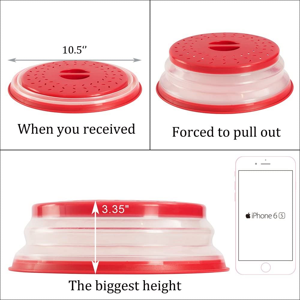 Microwave Plate Cover 10.5 Inch Collapsible Food Plate Lid Cover