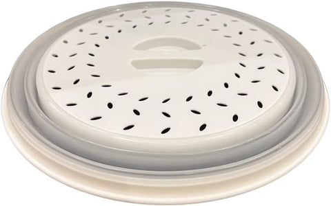 10.5" Microwave Safe Dish Food Plastic Plate Lid Cover Splatter With Steam Vents