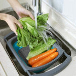 Collapsible Over The Sink Vegetable Colanders Strainers With Extendable Handles