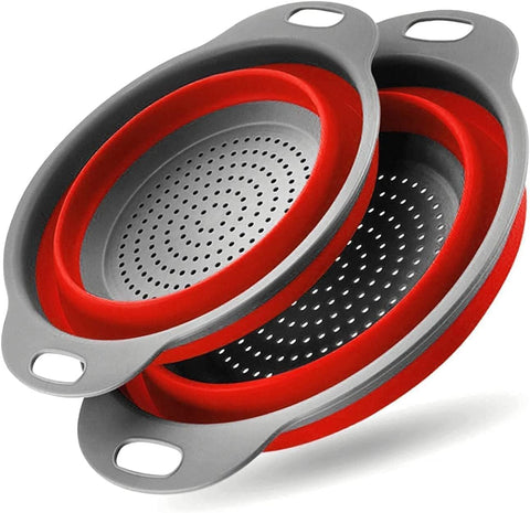 Collapsible Colander kitchen sink strainer Silicone Kitchen Strainer Set of 2