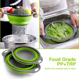 Collapsible Colander kitchen sink strainer Silicone Kitchen Strainer Set of 2