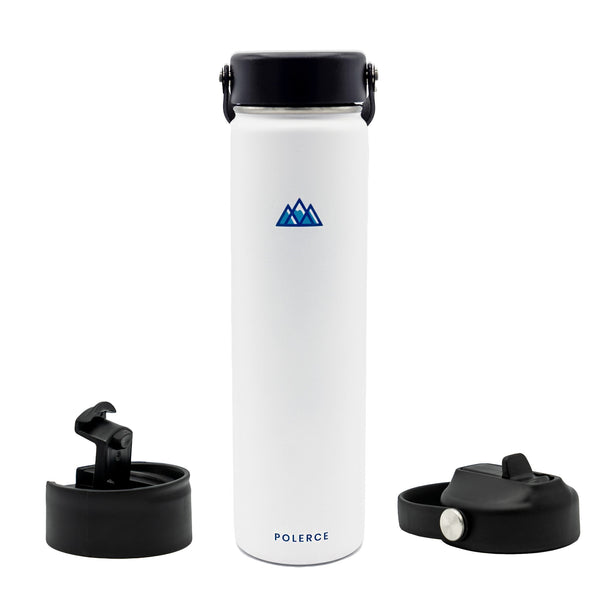 12 Oz Wide Mouth Vacuum Insulated Stainless Steel Bottle Multiple Lids –  Polerce Bottles